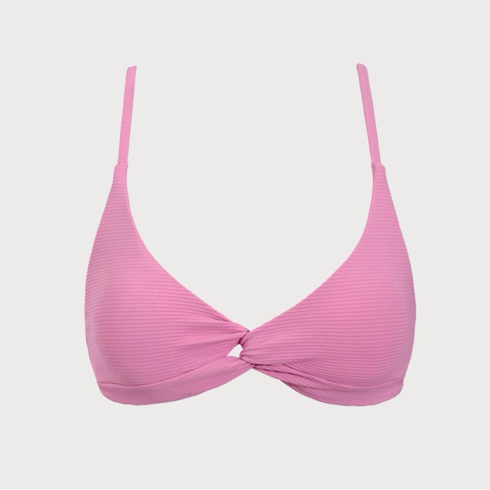 Pink Twist Front Bikini Top-S